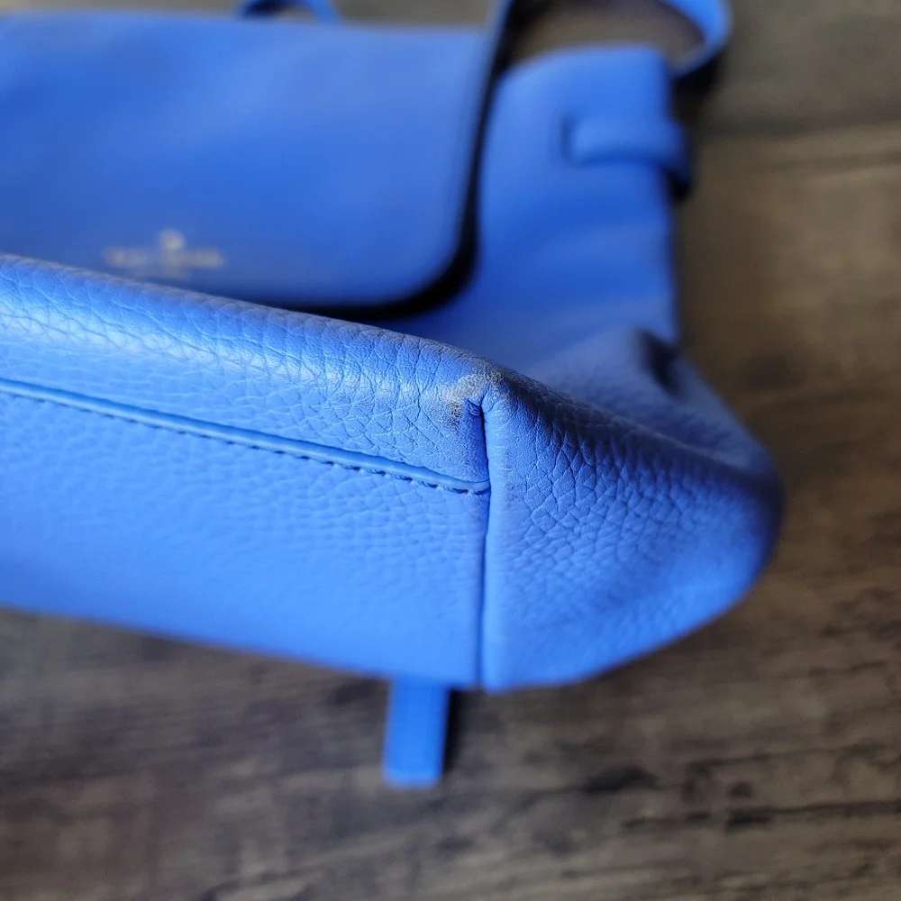 Kate Spade Kacy Chester Street Periwinkle Blue Leather Backpack Purse - Picture 13 of 13